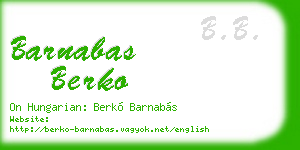 barnabas berko business card